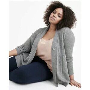 Ryllace 100% Cashmere Chateau Pointelle Knit Cardigan Sweater Size 1X